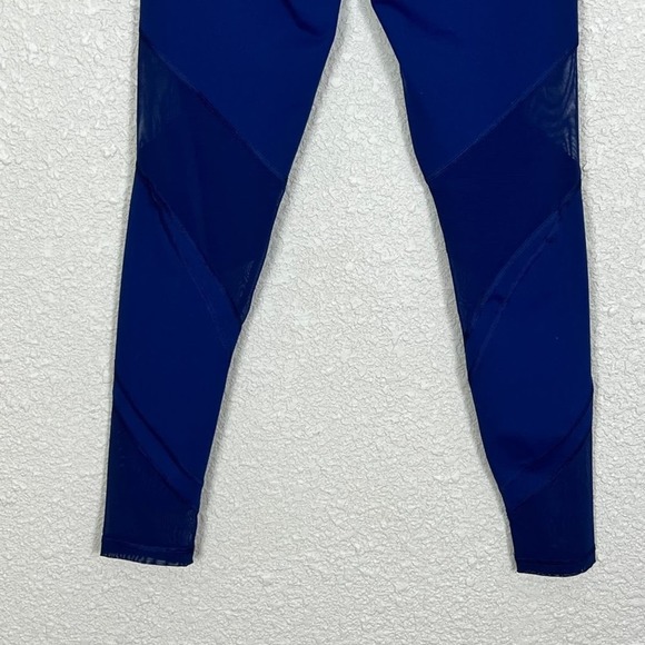 VSX Sport Knockout Leggings Womens Small Blue Mesh Panels Waistband Pocket - Picture 6 of 12